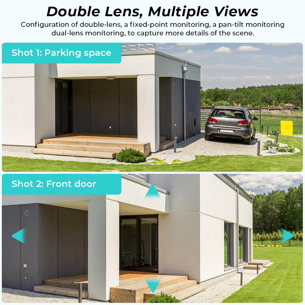 📹 Cámara de Seguridad PTZ Doble Lente: Tu guardián inteligente con visión 360° y protección total día y noche